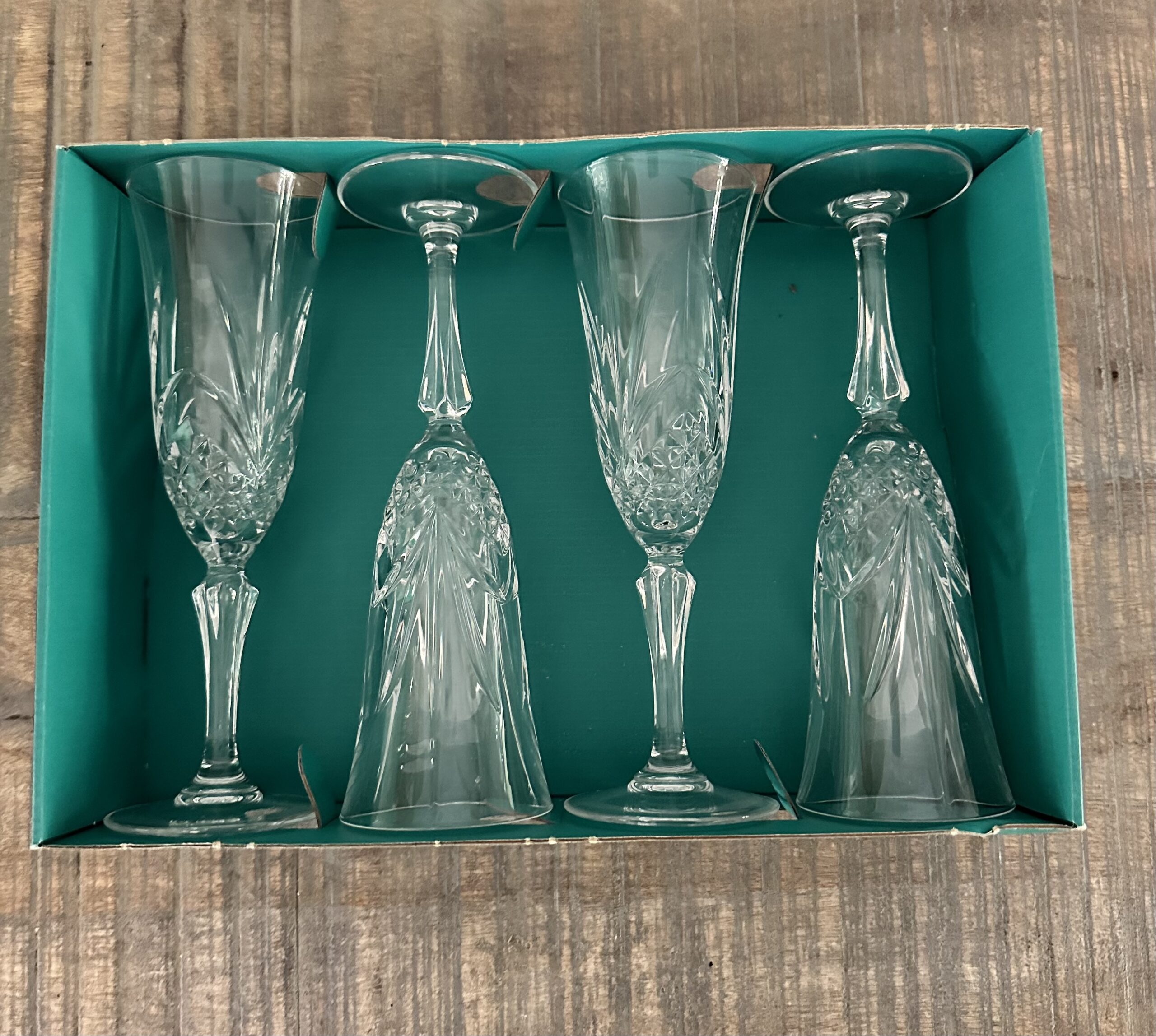 Crystal Champagne Flutes, Set of 8 Cristal De Flandre Crystal Flutes